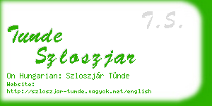 tunde szloszjar business card